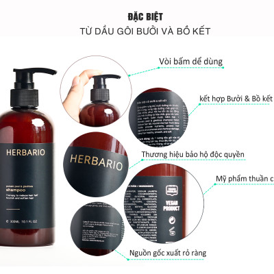 Dầu gội vỏ bưởi & Bồ kết 300ml sạch da đầu gàu, kích thích mọc tóc, giảm rụng tóc