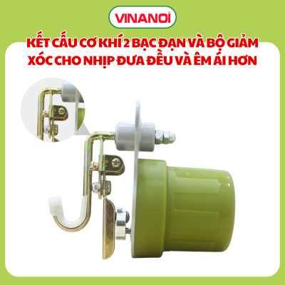 [Mẫu mới cao cấp ]Máy Đưa Võng Tự Động Cao Cấp Vinanoi Asanta AS100 - Sức Đưa 100 Kg Cho Cả Mẹ Và Bé, Dùng Điện 110-220v và pin sạc dự phòng