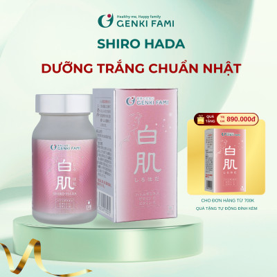 Viên Uống Trắng Da Mờ Sạm Nám Từ Thiên Nhiên Shiro Hada Genki Fami Nhật Bản Hộp 90 Viên