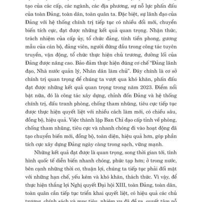 Xây dựng Đảng và hệ thống chính trị trong sạch, vững mạnh góp phần thực hiện thắng lợi nghị quyết Đại hội XIII của Đảng - bản in 2024
