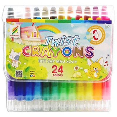 Bộ Bút Sáp Vặn - Colormate 112861 (24 Màu)