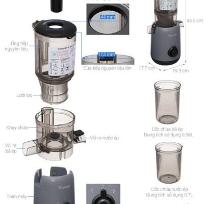 Máy ép chậm Rapido RSJ-250GM - Hàng chính hãng