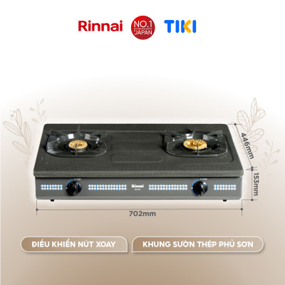 Bếp gas dương Rinnai RV-377(G)N mặt bếp men và kiềng bếp men - Hàng chính hãng.