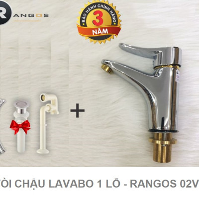 Bộ vòi chậu lavabo 1 lỗ Rangos RG-02V1