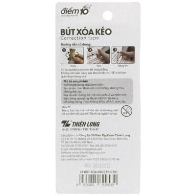 Bút Xóa Kéo TP-CT01 - Xanh Mint