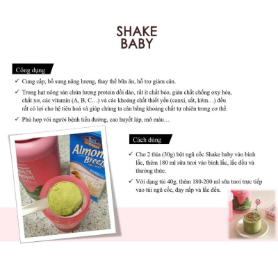 [CHÍNH HÃNG] Bột Ngũ Cốc Ăn Kiêng Thay Thế Bữa Ăn SHAKE BABY Diet Formular Protein Vị Cà Phê Latte Hỗ Trợ Giảm Cân 750g