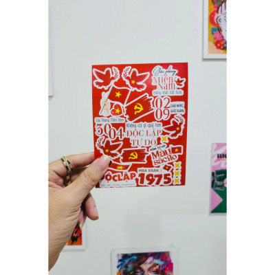 [Quà tặng kèm không bán - sticker ngẫu nhiên] Sticker Quốc Khánh 2/9, Sticker Yêu Nước