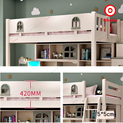 [Miễn phí lắp đặt & vận chuyển] Giường tầng trẻ em thông minh cao cấp có tủ áo và bàn học Ohaha - GTCC026