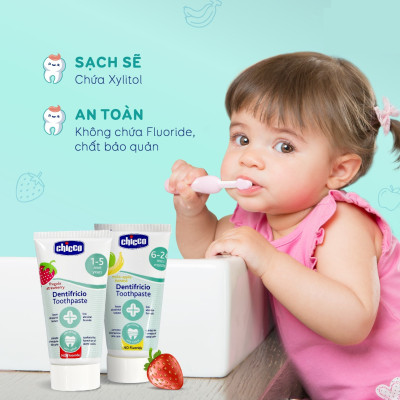 Kem đánh răng hương Chuối - Táo Chicco  6M+
