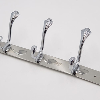 Móc treo áo 5 chấu hoa văn Inox Eurolife EL-M2 (Trắng bạc)