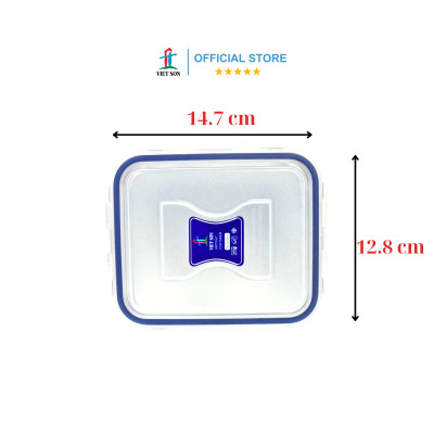 [TẶNG KHAY RÁO NƯỚC] Bộ 3 Hộp Đựng Thực Phẩm  VIETSON 450ml Nắp Khóa 4 Cạnh Kín Hơi