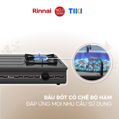 Bếp gas dương Rinnai RV-375(G)N mặt bếp men và kiềng bếp men - Hàng chính hãng.