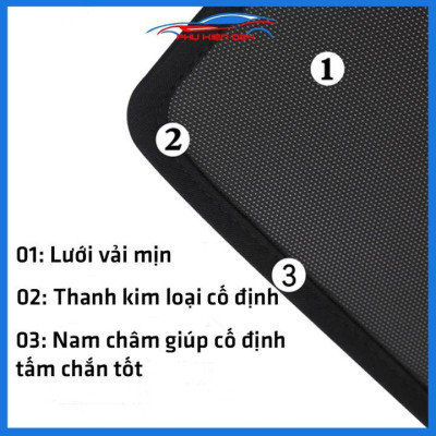 Bộ 4 rèm chắn nắng nam châm HRV khung cố định chống tia UV