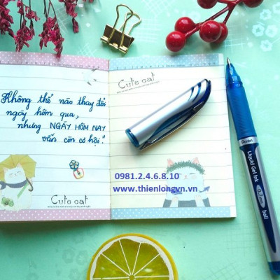 Combo 5 Bút ký nước energel Pentel BL57 mực xanh ngòi 0.7mm