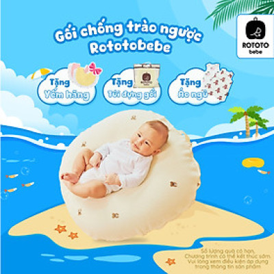 Gối chống trào ngược cho bé Rototo bebe Airmesh cao cấp khắc phục tình trạng trào ngược dạ dày trẻ sơ sinh hiệu quả - Loại Airmesh thoáng khí mới nhất