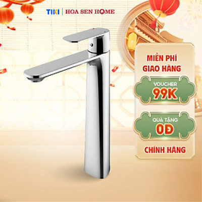 Vòi lavabo nóng lạnh TUSLO F007 Luxury chất liệu đồng nguyên chất, mạ Crom-Niken, công nghệ tạo bọt khí hiện đại - Hoa Sen Home - Hàng chính hãng