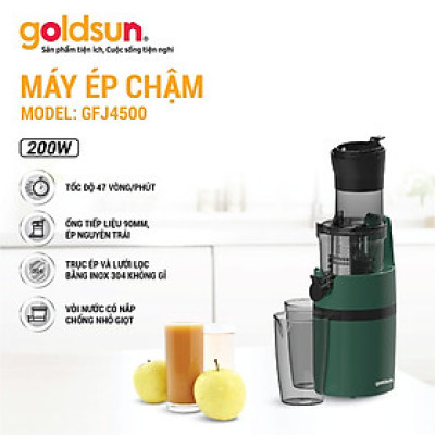 Máy Ép Chậm Trái Cây Goldsun GFJ4500 Nguyên Quả Kiệt Bã Lên Đến 98% Công Suất 200W - Hàng chính hãng