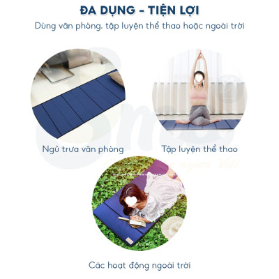 Đệm ngủ trưa văn phòng gấp gọn EMA loại cao cấp dày 1cm - tặng kèm túi đựng