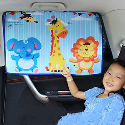 Màn rèm che nắng hít nam châm dán cửa ô tô xe hơi, rèm vải dầy 2 lớp cản sáng mẫu hoạt hình dễ thương - Hàng chính hãng