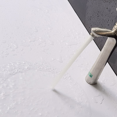 Vòi Lavabo nóng lạnh điếu cao 30cm Inox SUS 304 Eurolife EL-ORCHID 03 (Trắng vàng)