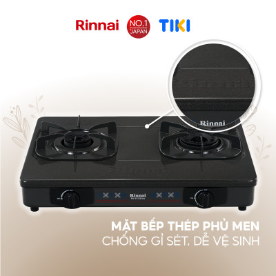 Bếp gas dương Rinnai RV-615Slim-SCH(VP) mặt bếp kính Schott và kiềng bếp men - Hàng chính hãng.