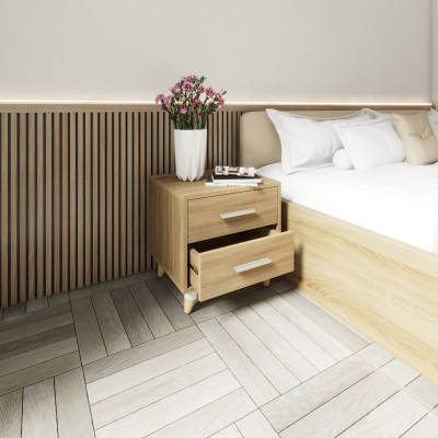 [Happy Home Furniture] OSRI, Táp đầu giường  - chân gỗ chéo ,  45cm x 40cm x 45cm ( DxRxC), THK_024