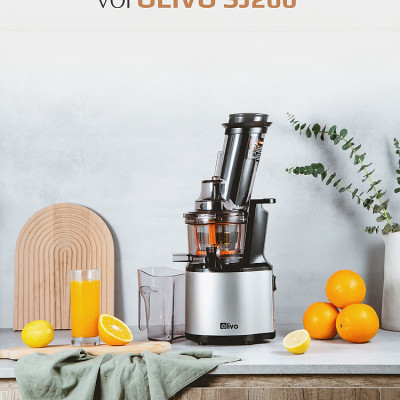 Máy Ép Chậm Olivo SJ200 Thương Hiệu Mỹ Vỏ Hợp Kim Trái Cây Ép Kiệt 96% Dung Tích 0.5 Lít Công Suất 200 W - Hàng Chính Hãng