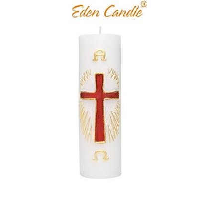 [4 Màu] Nến trụ tròn D6H20 EDEN CANDLE EDC7817 Thập giá, Sản phẩm chế tác hoàn toàn thủ công với họa tiết đẹp mắt, sang trọng 