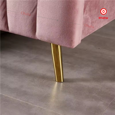 [Miễn phí lắp đặt & vận chuyển] Giường ngủ bọc nệm vải nỉ khung gỗ chân sắt sang trọng, cao cấp phong cách Bắc Âu Ohaha - GN028