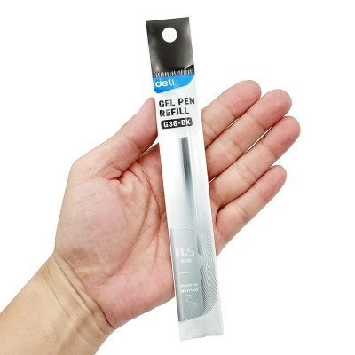 Ruột Bút Gel 0.5 mm - Deli CG36-BK - Mực Đen