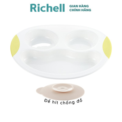 Khay ăn 3 ngăn TLI Richell Nhật Bản - bước 3 thiết kế hỗ trợ bé tự xúc ăn | Baby