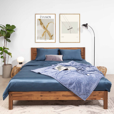 Giường ngủ gỗ CT17MH Juno Sofa màu vàng nâu