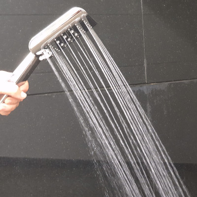 Tay sen vuông 3 chế độ chảy nhựa ABS mạ Chrome sáng bóng Eurolife EL-H201 (Trắng bạc)