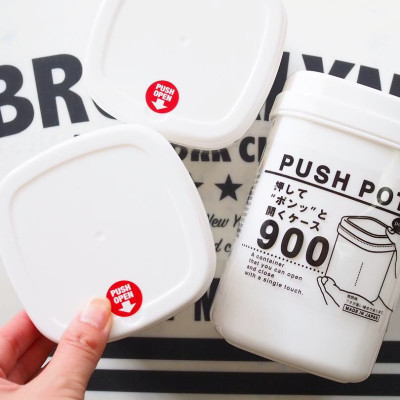 Hộp thực phẩm nắp kín đóng mở dễ dàng Push Pot hàng chuẩn Made in Japan