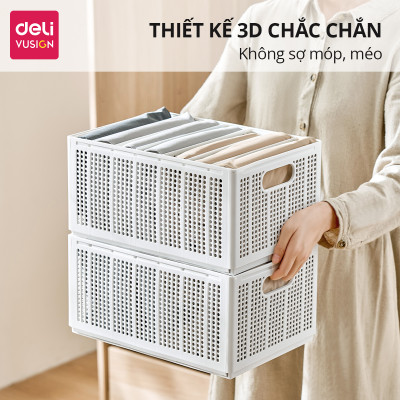 Hộp Nhựa Chia Ngăn DELI Có Thể Tháo Rời Xếp Chồng -Khay Nhựa Chia Ngăn Đựng Quần Áo Đồ