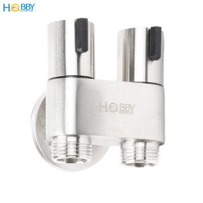 Van chia nước 2 đầu cho bồn cầu và vòi xịt inox 304 Hobby home decor VIN5