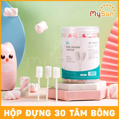 Gạc Rơ/ Tưa Lưỡi Cho Bé MySun 30 Que, Dệt Sợi Cotton 100%