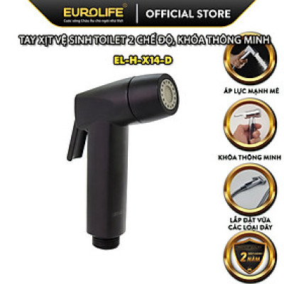 Bộ xịt vệ sinh 2 chế độ chảy, khóa thông minh Eurolife EL-X14 ( 2 màu lựa chọn : Đen mờ và mạ Crôm)