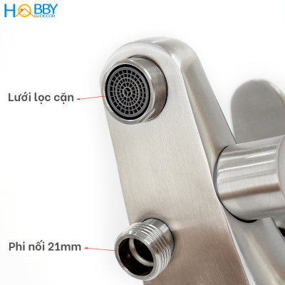 Củ sen nóng lạnh Inox 304 nút chuyển tiện dụng Hobby Home Decor CSNL1
