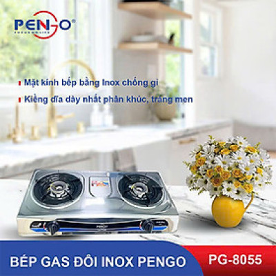 BẾP GAS ĐÔI INOX PENGO PG-8055(Hàng chính hãng)