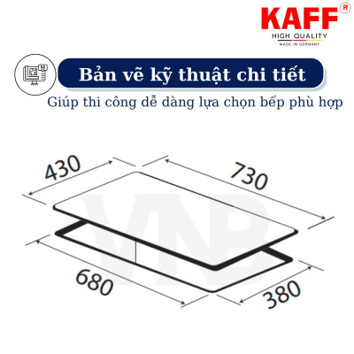 Bếp từ đôi nhập khẩu Germany KAFF KF-3850SL - Hàng Chính Hãng