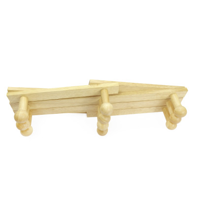 Móc áo gỗ 10 núm | Gỗ Đức Thành 08021 | Tiện dụng, trang trí phòng khách, phòng ngủ | Đạt tiêu chuẩn xuất khẩu