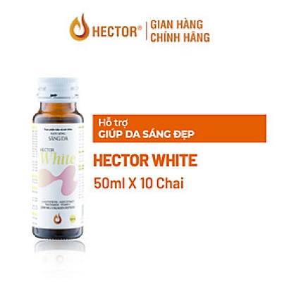 Nước uống sáng da Hector White hỗ trợ giúp da sáng đẹp và tăng độ đàn hồi (10 chai x 50ml) 