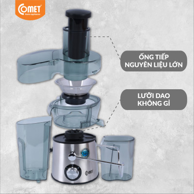 Máy ép trái cây Comet CM9836 công suất 600W – dung tích 1.5L, ép nhanh, lọc bã riêng – Hàng chính hãng, bảo hành 12 tháng