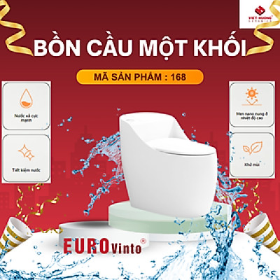 BỒN CẦU MỘT KHỐI EUROVINTO CAO CẤP MÃ 168