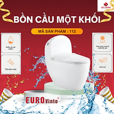 BỒN CẦU MỘT KHÔI EUROVINTO CAO CẤP MÃ 112