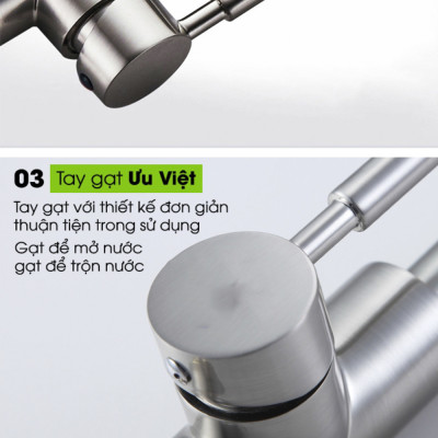 Vòi Rửa Bát Chén Vuông Tròn ABG, Hai Chế Độ Nóng Lạnh, Rửa Chén Xoay, Bát Vuông, Inox Cao Cấp Xoay 360 Độ Siêu Bền, Tặng Kèm Hai Dây Cấp Nóng Và Lạnh - Hàng Chính Hãng