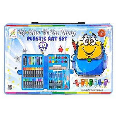 Bộ Màu Vẽ Đa Năng Hộp Nhựa Colormate CM-90PLS