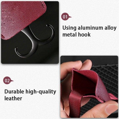 Móc Hợp Kim Bọc Da Cao Cấp, Treo Đồ Gắn Sau Lưng Ghế Ôtô, Treo Đồ Tiện Dụng, Gọn Gàng Trong Xe Hơi. TakyHome 9722