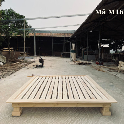 Giường ngủ gỗ CT16 Tundo màu gỗ tự nhiên